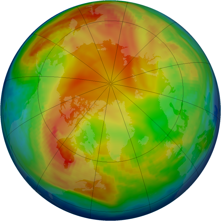 Arctic ozone map for 17 January 1985